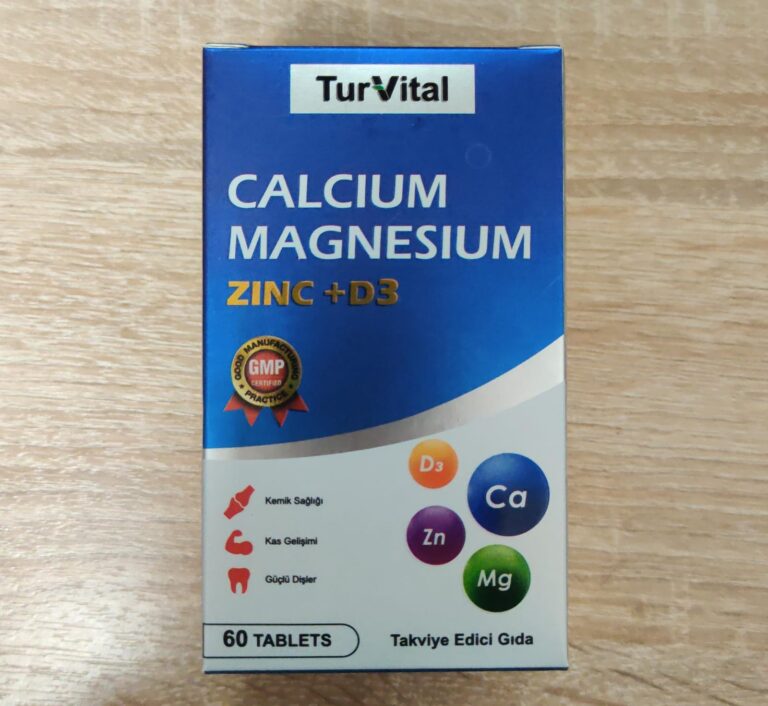 Таблетки Кальций, Магний, Цинк, Д3 60таб. TurVital (Calcium, Magnesium, Zinc, D3)